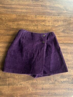 Vintage Purple Corduroy Skort Wrap Front Shorts Size 5 Dark Academia Whimsigoth